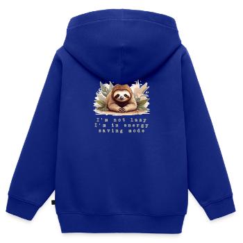 Ich bin nicht faul - Kinder Premium Organic Zip Hoodie - Royalblau - Hinten - AI Model Kid Male (0cm)