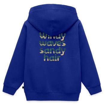 windy waves - Kinder Premium Organic Zip Hoodie - Royalblau - Hinten - AI Model Kid Male (0cm)