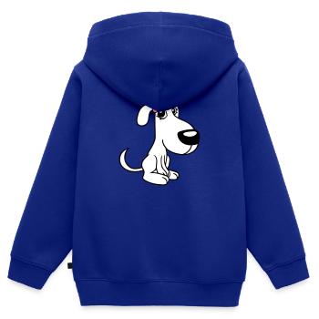 Dog Sitting Little Pretty Lady Bow Female - Kids Premium Organic Zip-up Hoodie - royal blue - Back - AI Model Kid Male (0cm)