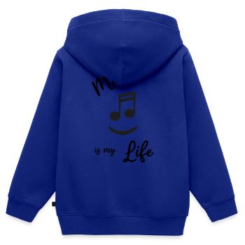 Musik - Music is my life - Note lachen - Kinder Premium Organic Zip Hoodie - Royalblau - Hinten - AI Model Kid Male (0cm)