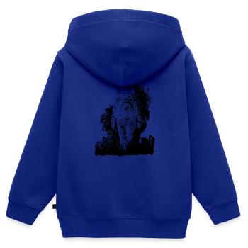 Vintager Astronaut spaziert im Mondstaub Nebel - Kinder Premium Organic Zip Hoodie - Royalblau - Hinten - AI Model Kid Male (0cm)