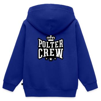 Polter Crew Fiançailles Mariage - Sweat Premium à capuche zippé enfant bio - bleu roi - Dos - AI Model Kid Male (0cm)