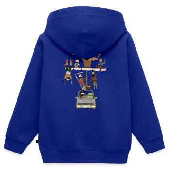 Piratenschiff Auto - Kinder Premium Organic Zip Hoodie - Royalblau - Hinten - AI Model Kid Male (0cm)