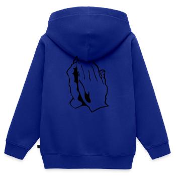 Beten - Kinder Premium Organic Zip Hoodie - Royalblau - Hinten - AI Model Kid Male (0cm)