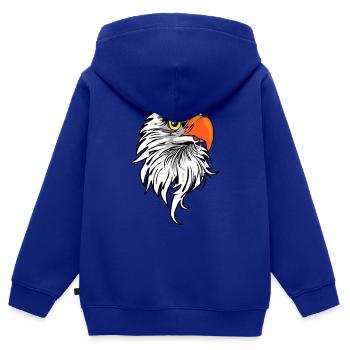 Adler Comic - Kinder Premium Organic Zip Hoodie - Royalblau - Hinten - AI Model Kid Male (0cm)