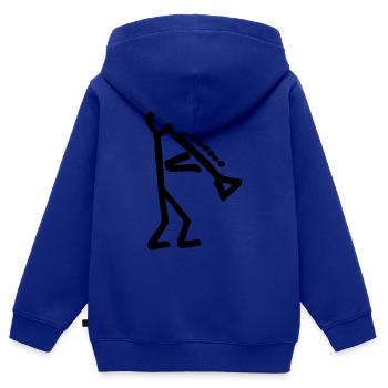 Musikant mit Klarinette - Kinder Premium Organic Zip Hoodie - Royalblau - Hinten - AI Model Kid Male (0cm)