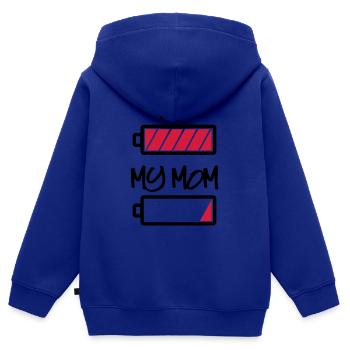 me my mom batterie - Meine Mama und ich Batterie - Kinder Premium Organic Zip Hoodie - Royalblau - Hinten - AI Model Kid Male (0cm)