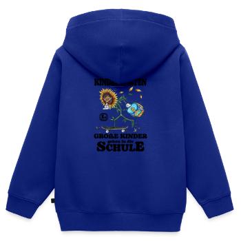 Tschüss Kindergarten ich bin jetzt in der Schule - Kinder Premium Organic Zip Hoodie - Royalblau - Hinten - AI Model Kid Male (0cm)
