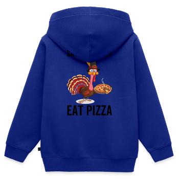 Sparen Sie einen Truthahn essen Pizza - Kinder Premium Organic Zip Hoodie - Royalblau - Hinten - AI Model Kid Male (0cm)