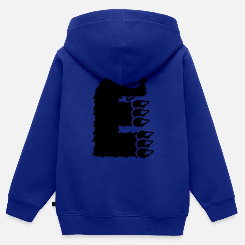 Monster Buchstabe E - Kinder Premium Organic Zip Hoodie - Royalblau