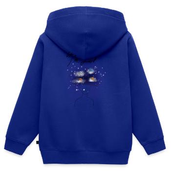 Verloren in gedanken - Kinder Premium Organic Zip Hoodie - Royalblau - Hinten - AI Model Kid Male (0cm)