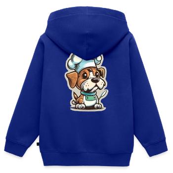 Gourmet-Welpe - Kinder Premium Organic Zip Hoodie - Royalblau - Hinten - AI Model Kid Male (0cm)