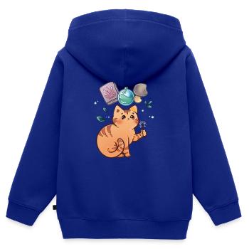 Kleine Magier Katze - Kinder Premium Organic Zip Hoodie - Royalblau - Hinten - AI Model Kid Male (0cm)