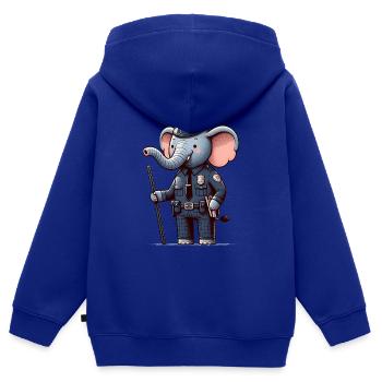 Cute Elephant Police Officer - Kids Premium Organic Zip-up Hoodie - royal blue - Back - AI Model Kid Male (0cm)