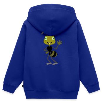 Freche Ameise - Kinder Premium Organic Zip Hoodie - Royalblau - Hinten - AI Model Kid Male (0cm)