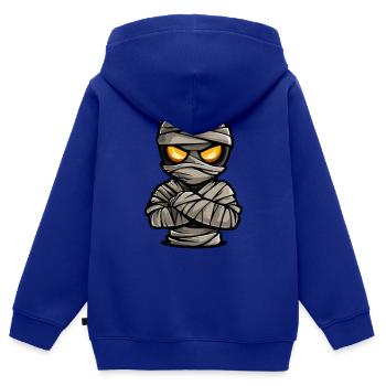 Mumie Halloween Comic - Kinder Premium Organic Zip Hoodie - Royalblau - Hinten - AI Model Kid Male (0cm)