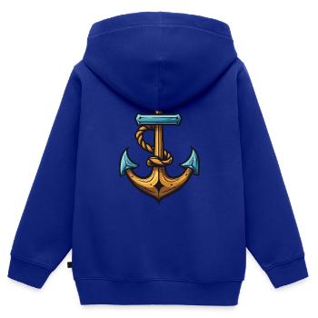 Anker Symbol Hafen - Kinder Premium Organic Zip Hoodie - Royalblau - Hinten - AI Model Kid Male (0cm)