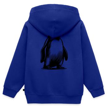 Putziger schlauer Pinguin Tattoo Illustration - Kinder Premium Organic Zip Hoodie - Royalblau - Hinten - AI Model Kid Male (0cm)