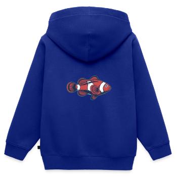 Clownfisch - Kinder Premium Organic Zip Hoodie - Royalblau - Hinten - AI Model Kid Male (0cm)