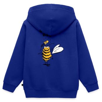 conduit l'abeille - Sweat Premium à capuche zippé enfant bio - bleu roi - Dos - AI Model Kid Male (0cm)
