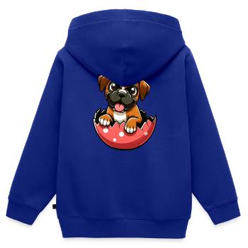 Buntes Boxer-Hund Osterei Schlüpf Design - Kinder Premium Organic Zip Hoodie - Royalblau - Hinten - AI Model Kid Male (0cm)