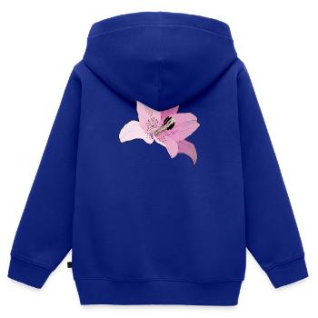 Rosa Orchidee - Kinder Premium Organic Zip Hoodie - Royalblau - Hinten - AI Model Kid Male (0cm)
