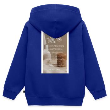 la sagesse - Sweat Premium à capuche zippé enfant bio - bleu roi - Dos - AI Model Kid Male (0cm)