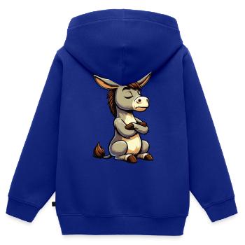 Esel Eselchen Eselhalter Muli Langohresel Muli - Kinder Premium Organic Zip Hoodie - Royalblau - Hinten - AI Model Kid Male (0cm)