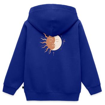 Mystische Sonne und Mond - Kinder Premium Organic Zip Hoodie - Royalblau - Hinten - AI Model Kid Male (0cm)