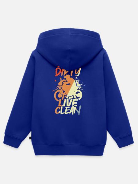 Fahre im Dreck aber lebe sauber - Kinder Premium Organic Zip Hoodie - Royalblau