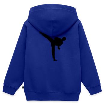 taekwondo high kick kick fight - Kids Premium Organic Zip-up Hoodie - royal blue - Back - AI Model Kid Male (0cm)