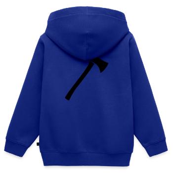 Hache - Sweat Premium à capuche zippé enfant bio - bleu roi - Dos - AI Model Kid Male (0cm)