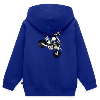 Supermoto - Kinder Premium Organic Zip Hoodie - Royalblau - Hinten - AI Model Kid Male (0cm)