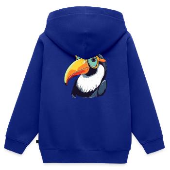 Kik der Tukan - Kinder Premium Organic Zip Hoodie - Royalblau - Hinten - AI Model Kid Male (0cm)
