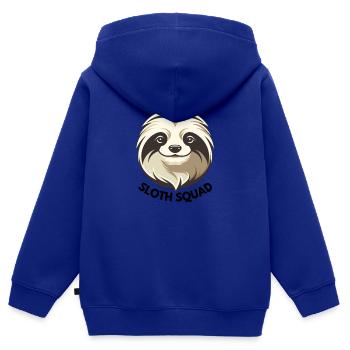 SLOTH SQUAD - Kinder Premium Organic Zip Hoodie - Royalblau - Hinten - AI Model Kid Male (0cm)
