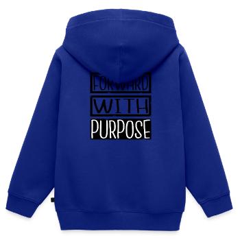 Progrès Croissance Changement Développement Enthousiasme - Sweat Premium à capuche zippé enfant bio - bleu roi - Dos - AI Model Kid Male (0cm)