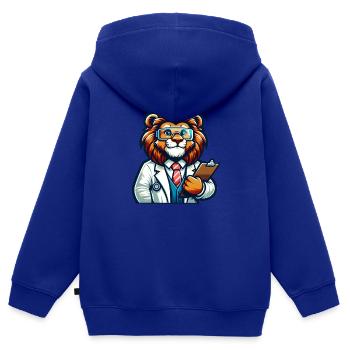 Cute Lion Scientist - Kids Premium Organic Zip-up Hoodie - royal blue - Back - AI Model Kid Male (0cm)