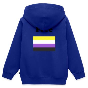 Nicht-binäre Flaggenfrei - Kinder Premium Organic Zip Hoodie - Royalblau - Hinten - AI Model Kid Male (0cm)