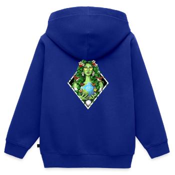 Gaia Mutter Erde Göttin - Kinder Premium Organic Zip Hoodie - Royalblau - Hinten - AI Model Kid Male (0cm)