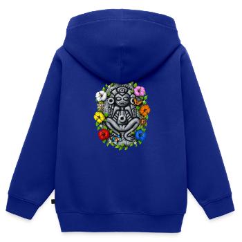 Boricua Taino Göttin Atabey - Kinder Premium Organic Zip Hoodie - Royalblau - Hinten - AI Model Kid Male (0cm)
