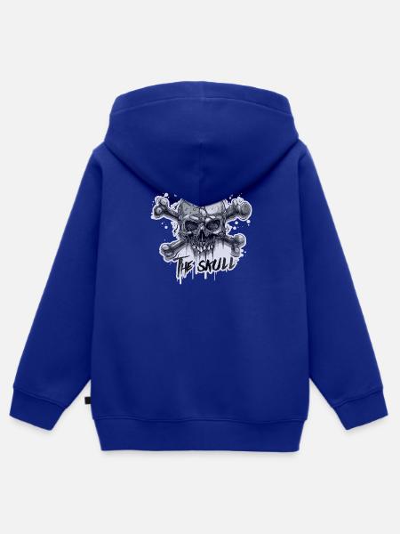 Life's true face is The Skull!!! - Kids Premium Organic Zip-up Hoodie - royal blue