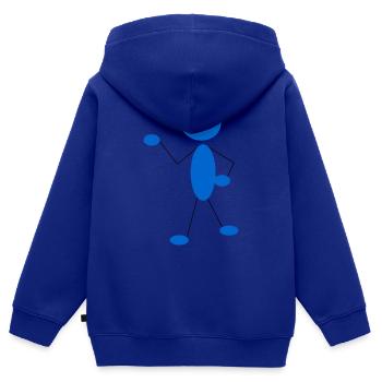 Strichmännchen - Kinder Premium Organic Zip Hoodie - Royalblau - Hinten - AI Model Kid Male (0cm)