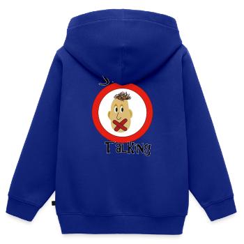 Stop Talking - Kinder Premium Organic Zip Hoodie - Royalblau - Hinten - AI Model Kid Male (0cm)