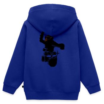 musique de singe - Sweat Premium à capuche zippé enfant bio - bleu roi - Dos - AI Model Kid Male (0cm)