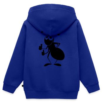 Ameise mit Daumen hoch - Kinder Premium Organic Zip Hoodie - Royalblau - Hinten - AI Model Kid Male (0cm)