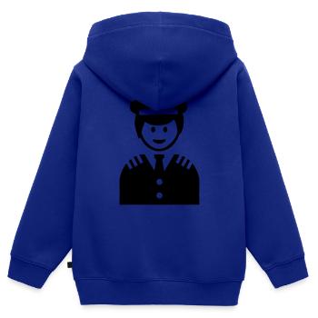 Pilot - Kinder Premium Organic Zip Hoodie - Royalblau - Hinten - AI Model Kid Male (0cm)