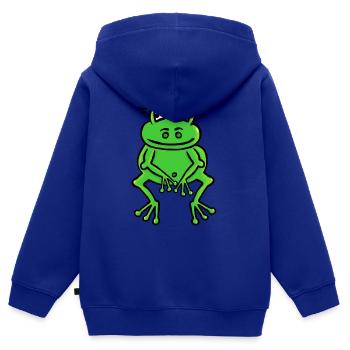 Drôle de grenouille - Prince Dream Prince Love - Sweat Premium à capuche zippé enfant bio - bleu roi - Dos - AI Model Kid Male (0cm)