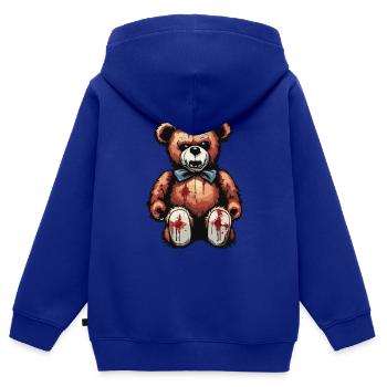 Teddybär / Kuscheltier / Stofftier / Geschenkidee - Kinder Premium Organic Zip Hoodie - Royalblau - Hinten - AI Model Kid Male (0cm)