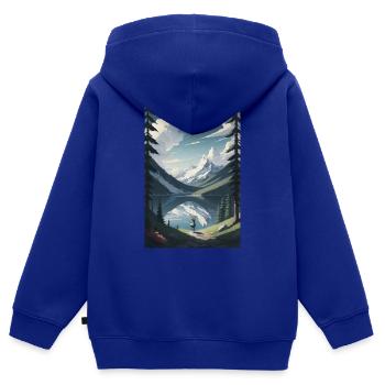 Der Seelen- See - Kinder Premium Organic Zip Hoodie - Royalblau - Hinten - AI Model Kid Male (0cm)