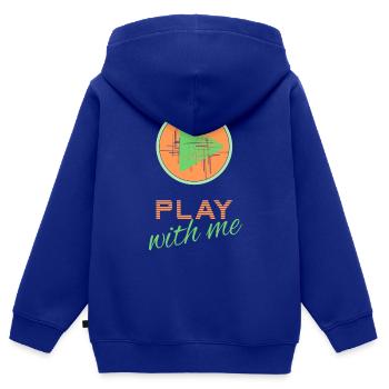 Spiel mit mir - orange/grün - Kinder Premium Organic Zip Hoodie - Royalblau - Hinten - AI Model Kid Male (0cm)
